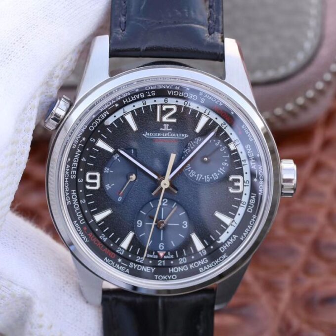 高仿积家北宸系列904847J TWA厂精钢渐变蓝盘地理学家世界时间限量版